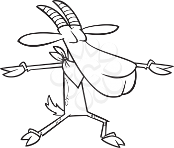 Royalty Free Clipart Image of a Dancing Goat