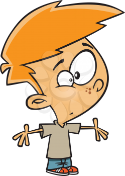 Royalty Free Clipart Image of a Confused Boy