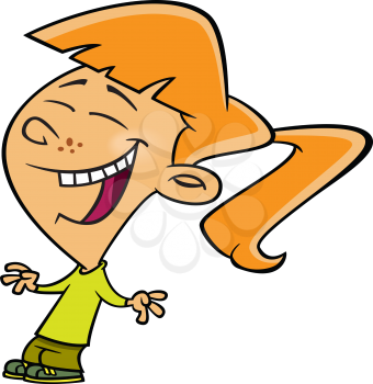 Royalty Free Clipart Image of a Young Girl Laughing