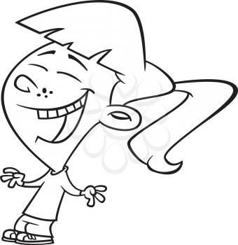Royalty Free Clipart Image of a Girl Laughing