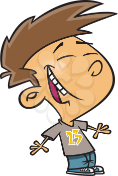 Royalty Free Clipart Image of a Boy Laughing