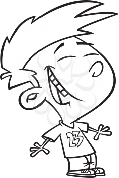 Royalty Free Clipart Image of a Boy Laughing