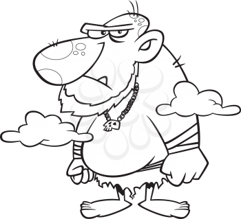 Royalty Free Clipart Image of a Grumpy Giant 