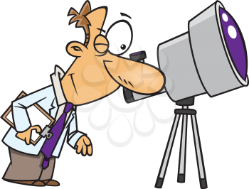 Royalty Free Clipart Image of an Astronomer