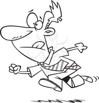 Royalty Free Clipart Image of a Business Man Running
