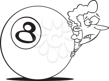Royalty Free Clipart Image of Someone Behind the Eight Ball
