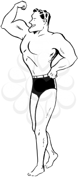 Royalty Free Clipart Image of a Bodybuilder