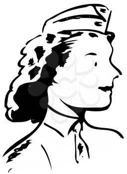Royalty Free Clipart Image of a WAC Woman