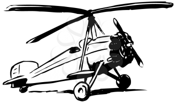 Royalty Free Clipart Image of an Autogyro