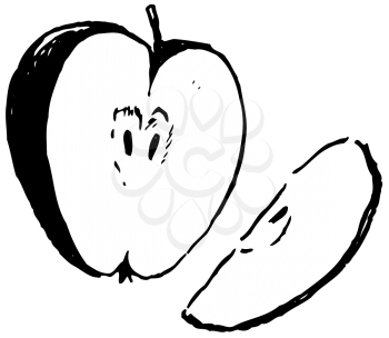 Royalty Free Clipart Image of a Cut Apple