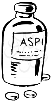 Royalty Free Clipart Image of a Bottle of Aspirin