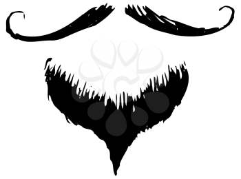 Royalty Free Clipart Image of a Handlebar Moustache and a Goatee