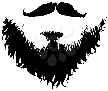 Royalty Free Clipart Image of a Scruffy Beard and a Neat Moustache