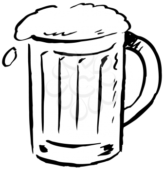 Royalty Free Clipart Image of a Mug of Beer