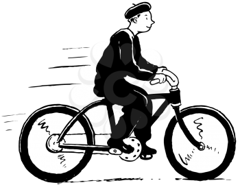 Royalty Free Clipart Image of a Bicycler