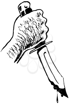 Royalty Free Clipart Image of a Bloody Knife