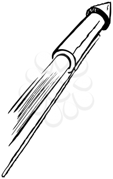 Royalty Free Clipart Image of a Bottle Rocket