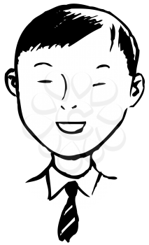 Royalty Free Clipart Image of an Asian Boy Wearing a Tie