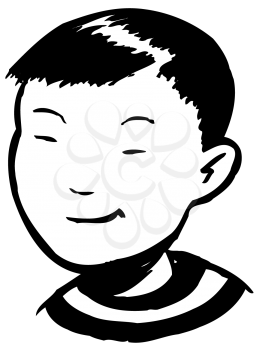 Royalty Free Clipart Image of an Asian Boy