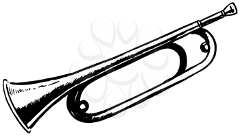 Royalty Free Clipart Image of a Bugle