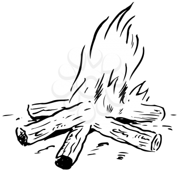 Royalty Free Clipart Image of a Campfire