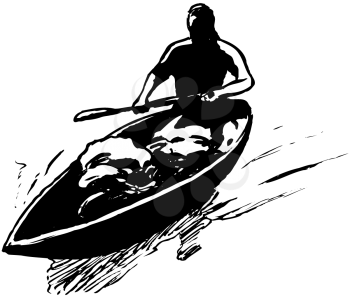 Royalty Free Clipart Image of a Canoe