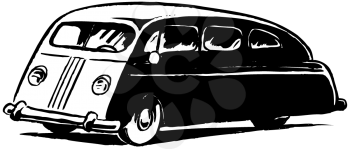 Royalty Free Clipart Image of an Old Vehicle