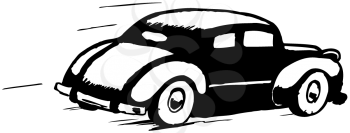 Royalty Free Clipart Image of a Car on the Move