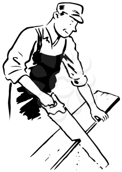Royalty Free Clipart Image of a Carpenter