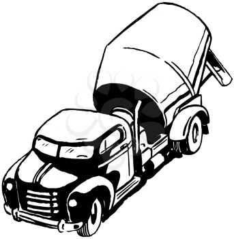 Royalty Free Clipart Image of a Cement Truck
