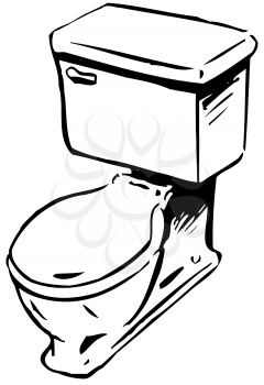 Royalty Free Clipart Image of a Toilet