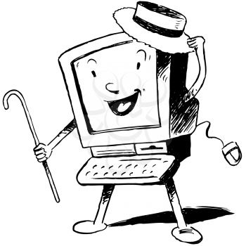 Royalty Free Clipart Image of a Computer Show