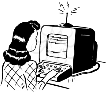 Royalty Free Clipart Image of a Computer User