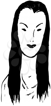 Royalty Free Clipart Image of a Creepy Lady