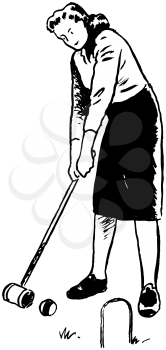 Royalty Free Clipart Image of a Croquet