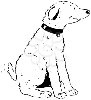 Royalty Free Clipart Image of a Dog Wagging Its Tail