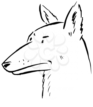 Royalty Free Clipart Image of a Dog's Head