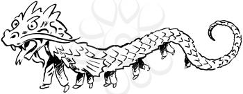 Royalty Free Clipart Image of a Chinese Dragon