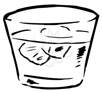 Royalty Free Clipart Image of a Drink With Ice Cubes