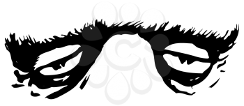 Royalty Free Clipart Image of Hairy Eyes