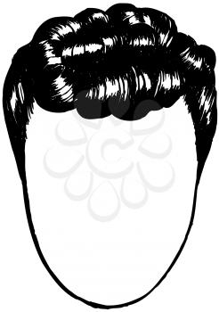 Royalty Free Clipart Image of a Woman's Blank Face With a Forties Hairstyle