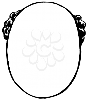 Royalty Free Clipart Image of a Bald Man With a Blank Face