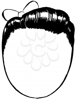 Royalty Free Clipart Image of a Girl's Blank Face and a Bow in Her Hair