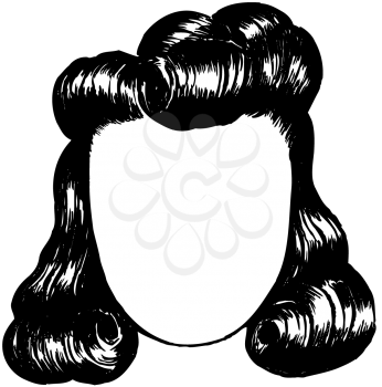 Royalty Free Clipart Image of a Retro Hairstyle