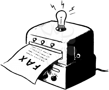 Royalty Free Clipart Image of a Fax Machine