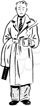 Royalty Free Clipart Image of a Man With a Cup of Coffee