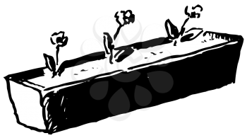 Royalty Free Clipart Image of a Flowerbox
