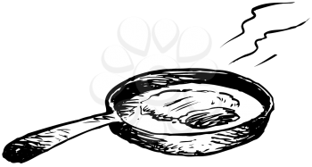 Royalty Free Clipart Image of a Fying Pan