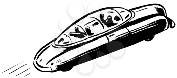 Royalty Free Clipart Image of a Futuristic Car
