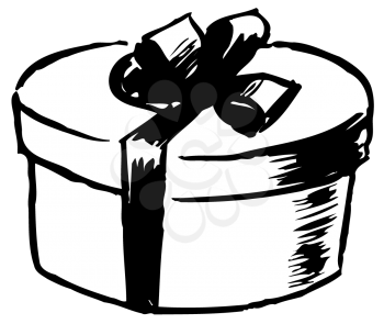 Royalty Free Clipart Image of a Round Gift